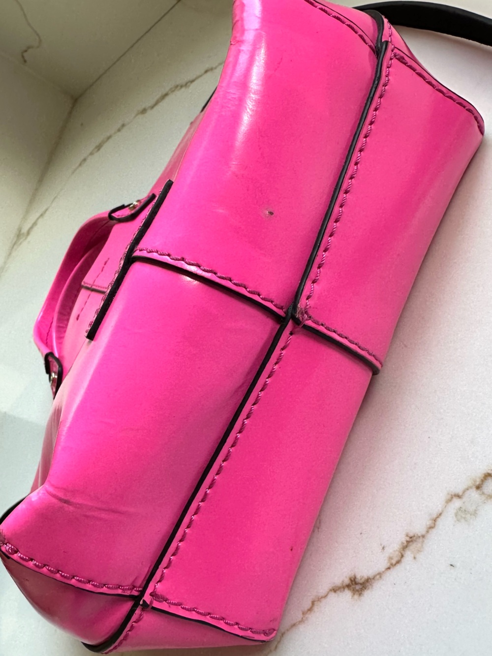 BCBGMaxAzria Hot Pink Crossbody satchel - Picture 8 of 9